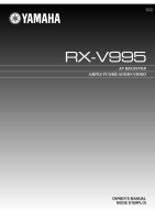 Yamaha RXV-995 - Owners Manual